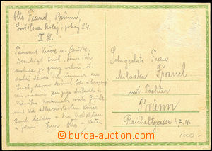 42282 - 1940 BRNO  Sušilovy koleje, lístek od vězně gestapa s ru