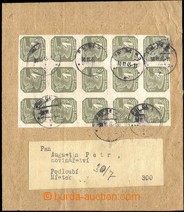 42592 - 1945 Newspaper stamps, cut square from cover parcel newspape