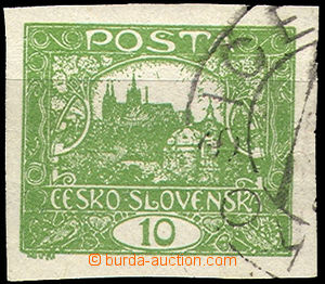 42765 -  Pof.6, 10h green imperforated, part of postmark Košice, wi