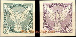 42777 - 1918 Pof.NV1, NV4 Sokol, obě hodnoty bílý papír bez lepu