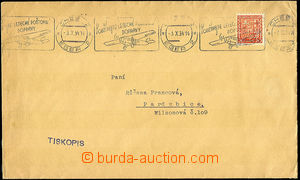 42857 - 1934 envelope sent as printed matter with 20h stamp. Coat of