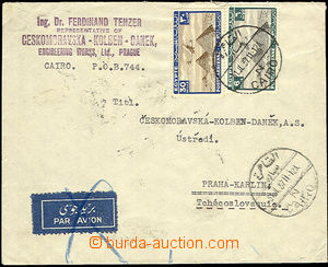 43095 - 1937 letter to Czechoslovakia with crossed out airmail label