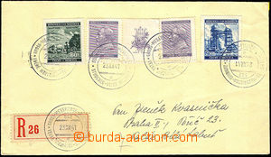 43147 - 1941 Reg letter with Pof.62 2x, 65, 67, with 4 railway pmk 