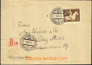 43156 - 1943 Reg letter with railway pmk č.608a LUNDENBURG - PŘERO