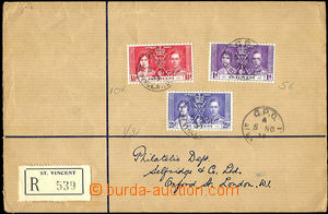 43170 - 1937 Reg letter to London with 1d, 1,5d, 2,5d coronation Geo