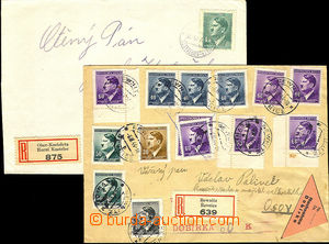 43330 - 1944-45 2 pcs of entires, 1x Reg and C.O.D. with multicolor 