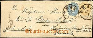 43343 - 1867 letter addressed to to Switzerland, with V. issue 10 + 