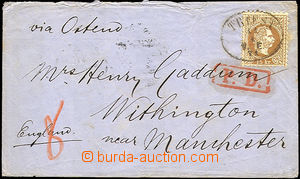 43344 - 1871 dopis zaslaný do Anglie přes Ostende, vyfr. zn. VI. e