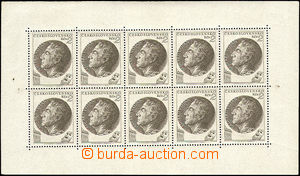 43371 - 1953 Pof.759PL Vojan, blk-of-10, stamp. POFIS on all stamps,