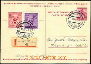 43498 - 1943 mezinárodní protektorátní dopisnice CDV12 zaslaná 