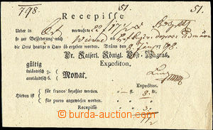 43505 - 1798 Recepisse, odesláno z  Brna v roce 1798 (!), zachoval