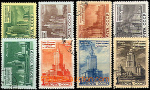 43792 - 1950 Mi.1527-34, Tower Buildings, whole set, clear postmark,