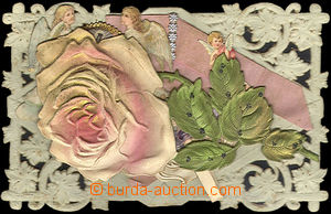 43858 - 1911 papírové leporelo (růže), několikabarevné a dekor