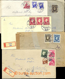 43974 - 1941-42 sestava 5ks R dopisů s různými frankaturami, 3x D