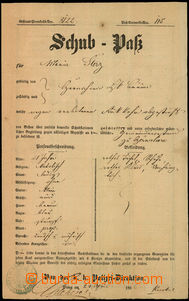 43989 - 1856 Schub-Pass vydaný policejním ředitelstvím v Brně, 