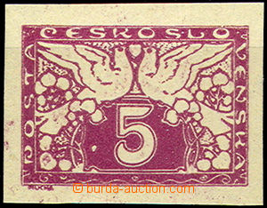 44099 - 1919 Pof.S2 PLATE PROOF 5h in violet color on stamp paper wi