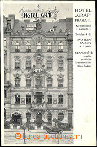 44294 - 1920? Prague 2, hotel GRÁF,  B/W, Un, well preserved