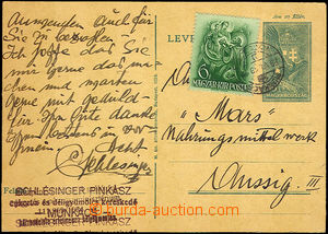 44326 - 1939 maďarská dopisnice 10f s dofr. známkou 6f, zaslaná 
