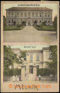 44355 - 1912 MĚLNÍK - 2-views, colored, Vinařská and ovocnářsk