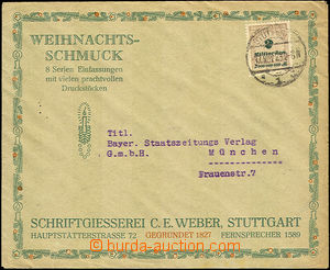 44530 - 1923 Inflace - dopis jako tiskopis vyfr. zn. Mi.326A (2Mld.)