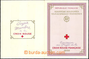 44866 - 1958 stamp booklets for Red Cross with stamp. Mi.1224-5, fol