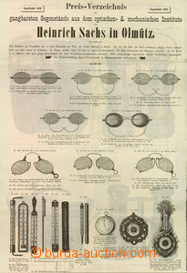 44921 - 1886 skládaný obrázkový ceník firmy na optiku H.Sachs z