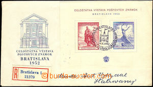 44932 - 1952 FDC with miniature sheet Bratislava 1952, Pof.A691/692 