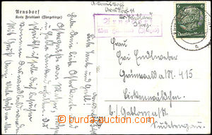 45022 - 1941 Arnsdorf/ über Friedland (Isergeb), framed pmk Postal 