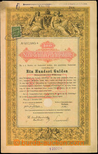 45038 - 1868 Staatschuldverschribung, rakouský dluhopis na 100 zlat