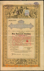 45039 - 1868 Staatschuldverschribung, rakouský dluhopis na 1000 zla