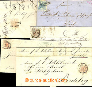 45318 - 1855-58 comp. 5 pcs of folded letters with issue I 3, 6 and 