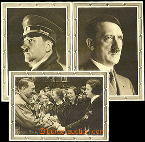 45366 - 1939 sestava 3ks celinových pohlednic s motivem A. Hitlera 