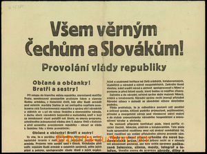 45389 - 1945 Proclamation governance republic All věrným Čechům 