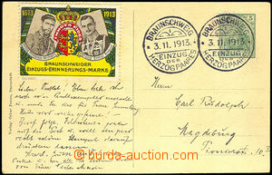 45533 - 1913 NĚMECKO  celinová pohlednice s PR Braunschweig/ Einzu