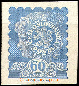 45548 - 1918 zkouška tisku dle návrhu Mudruňky, 60h, modrá, kart