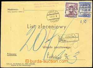 45609 - 1939 Reg letter on/for printed matter envelope Sheet zleceni