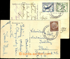 45615 - 1936 OLYMPIÁDA  XI. LOH Berlín 36, 2ks pohlednic zaslanýc