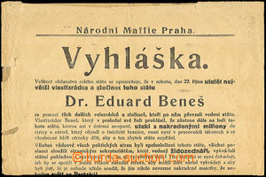 45671 - 1938 Vyhláška spolku Národní Maffie Praha, informující