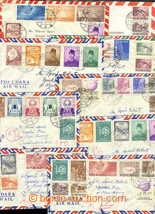 45986 - 1959-60 sestava 9ks leteckých dopisů do ČSR, bohaté fran