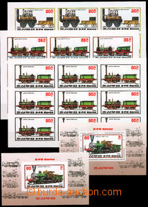 46087 - 1983 sestava 7ks aršíků s námětem železnice z toho 5x 