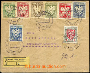 46483 - 1919 POLAND  philatelic Reg letter franked by multicolor fra