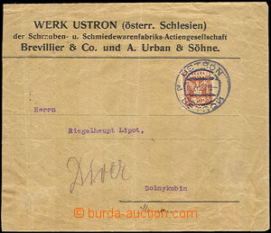 46487 - 1919 POLSKO  firemní dopis vyfr. polskou zn. 50h, DR Ustron