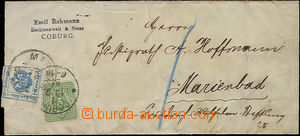 47555 - 1884 novinová páska z Německa adres. do Mariánských Lá