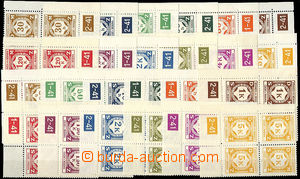 47573 - 1941 Pof.SL1-12 Služební I., levé a pravé 4-bloky s DČ 