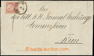 47765 - 1874 skládaný dopis vyfr. zn. Mi.10, DR Trenchin 4.6., adr