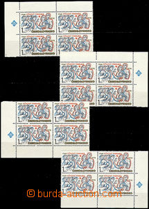47822 - 1978 Pof.2294-9 Únor, miniatury z rohových 4-bloků, vše 