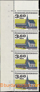 47826 - 1975 Pof.1879xb Architecture, vertical strip of 4 with margi
