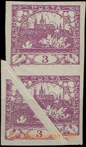 47922 -  Pof.2, vertical pair, more/larger oblique folded paper thro