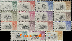 47950 - 1960 Mi.123-137 Birds + Elizabeth II., complete set., mint n