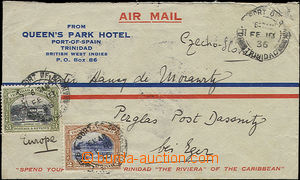 48044 - 1936 airmail letter to Czechoslovakia, with Mi.116+121, CDS 